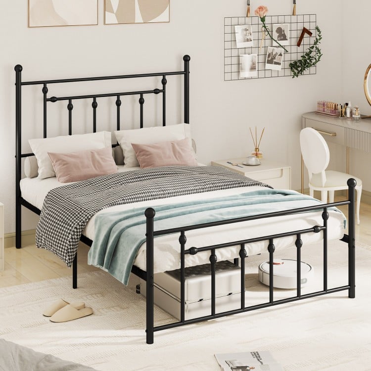Full/Queen/Twin Size Heavy-duty Metal Bed Frame with Headboard-Full Size