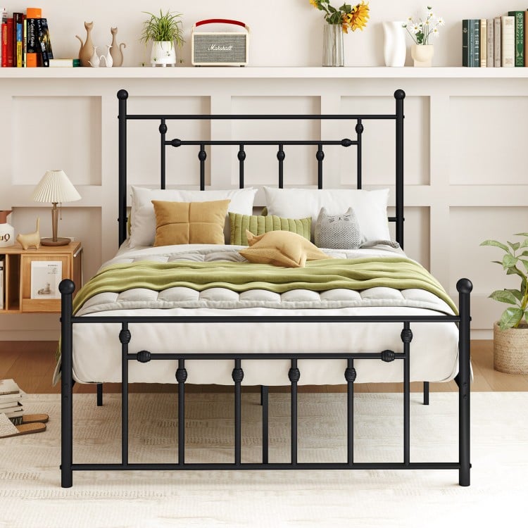 Full/Queen/Twin Size Heavy-duty Metal Bed Frame with Headboard-Full Size