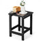 Set of 2 14 Inch Square Weather-Resistant Adirondack Side Table-Black
