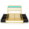 Twin/Full/Queen Size Bed Frame with LED Lights and Charging Station Gold-Full Size