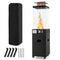40000 BTU Patio Heater Outdoor Propane Gas Heater with Cover and Wheels-Black