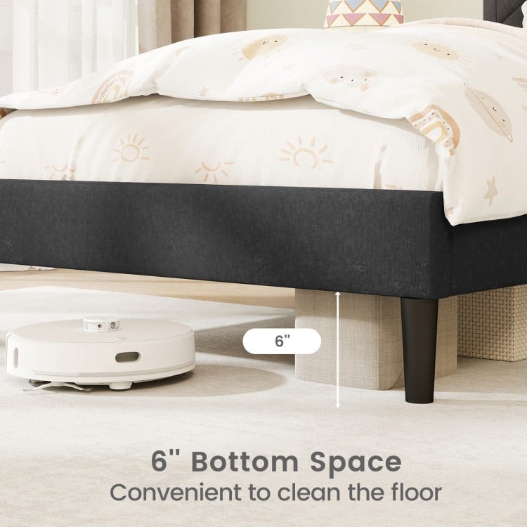 Twin/Full/Queen Size Upholstered Platform Bed Frame with High Headboard-Twin