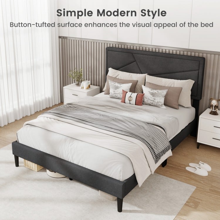 Twin/Full/Queen Size Upholstered Platform Bed Frame with High Headboard-Full Size