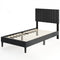 Full/Queen/Twin Size Bed Frame with Vertical Channel Tufted Headboard and Wooden Slats-Twin Size