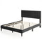 Full/Queen/Twin Size Bed Frame with Vertical Channel Tufted Headboard and Wooden Slats-Queen Size