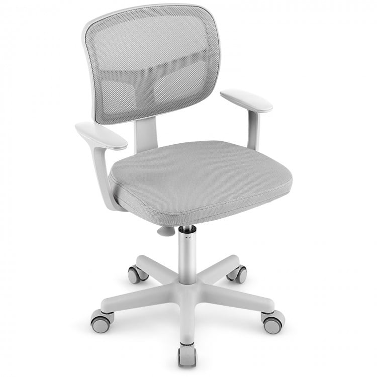 Adjustable Desk Chair with 5 Rolling Casters for Kids-Gray