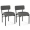Dining Chair Set of 2 with Curved Backrest and Padded Seat-Gray