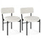 Dining Chair Set of 2 with Curved Backrest and Padded Seat-White