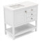 36-Inch Freestanding Bathroom Vanity with Ceramic Basin, Granite Countertop, 2 Drawers & Storage Cabinet, White