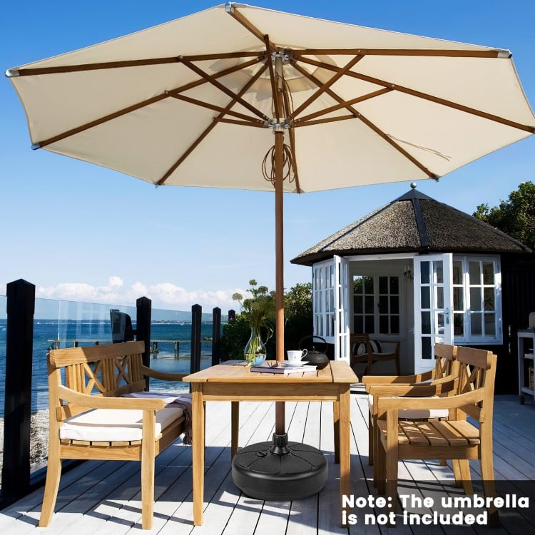 27 lbs Fillable Round Umbrella Base Stand for Yard Garden Poolside