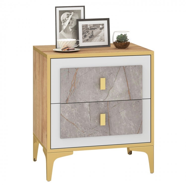 Nightstand with 2 Pull-out Drawers for Living Room Bedroom