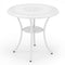 31.5 Inch Round Patio Dining Table for 4 Cast Aluminum with 2-Inch Umbrella Hole
