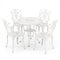 Set of 4 Cast Aluminum Patio Dining Chairs with Armrests and Decorative Patterns