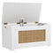 Kids Rattan Toy Storage Box with Flip Top Lid and Safety Hinge Handles-White