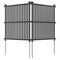 Air Conditioner Fence Panel with Metal Ground Stakes for Outside-Black