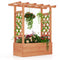 Wooden Raised Garden Bed Elevated Planter Box with Trellis and Hanging Roof-Orange