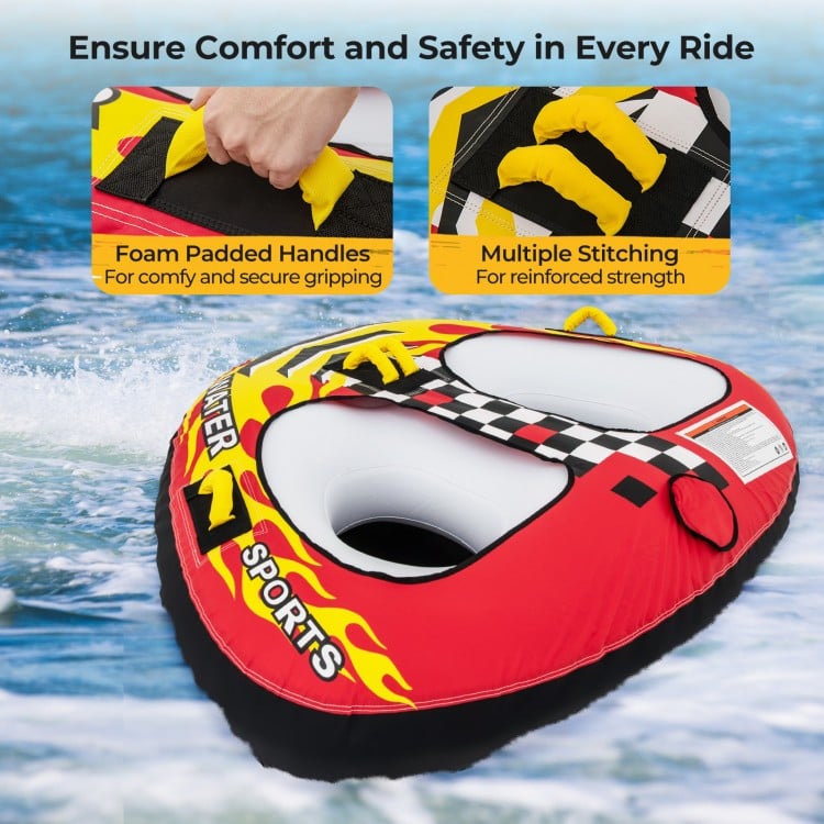 Towable Tube with Quick Connector and Drainage for Boating