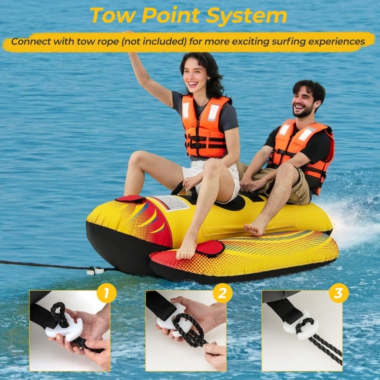 1 or 2 Person Inflatable Towable Tube Banana Boat for Boating