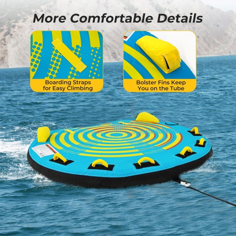 3-Person Inflatable Boat Tube Towable Platform with Double Valves