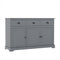 3 Drawers Sideboard Buffet Storage with Adjustable Shelves-Gray