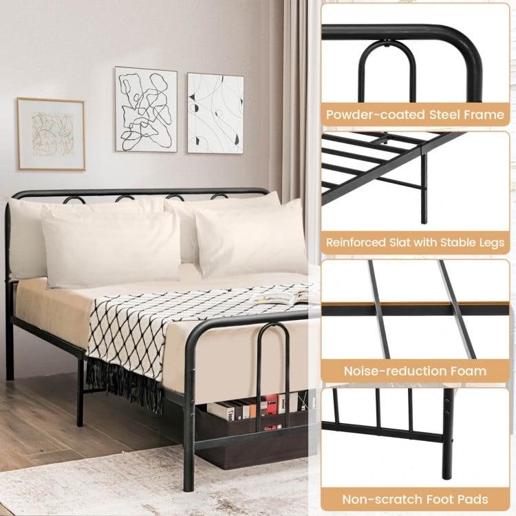 Full/Queen Size Metal Bed Frame with Headboard and Footboard-Full Size