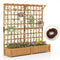 71 Inches Large Wooden Planter Container with Trellis and Hanging Roof-Orange