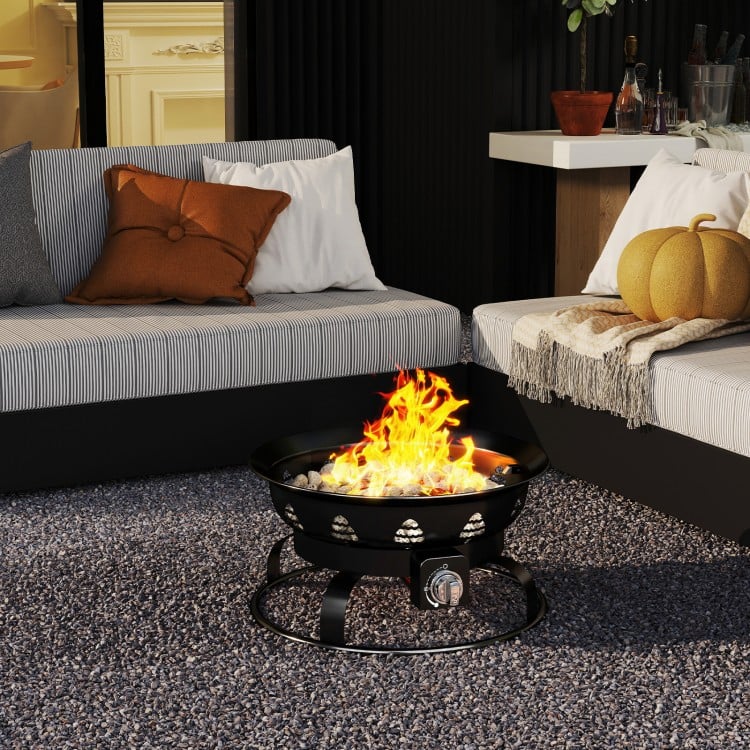 21 Inch Diameter Propane Gas Fire Pit Patio Portable Fire Bowl