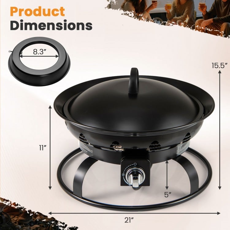 21 Inch Diameter Propane Gas Fire Pit Patio Portable Fire Bowl