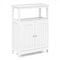 Bathroom Floor Cabinet Freestanding Storage Organizer with Open Compartment-White