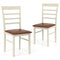 PU Leather Upholstered Armless Wooden Dining Chair Set of 2-White