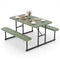Picnic Table Bench Set for 2-4 People Outdoor Rectangular Camping Dining Table-Green