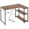 L-shaped 47 Inch Reversible Corner Desk with Adjustable Storage Shelves-Rustic Brown