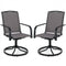 Outdoor Swivel Chairs Set of 2 with High Back and Breathable Seat-Gray