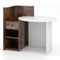 Front Reception Office Desk with Open Shelf and Lockable Drawer-Rustic Brown
