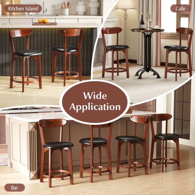 Set of 2 24 Inch Modern Armless Upholstered Cushioned Seat Island Dining Chairs for Kitchen