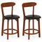 Set of 2 24 Inch Modern Armless Upholstered Cushioned Seat Island Dining Chairs for Kitchen