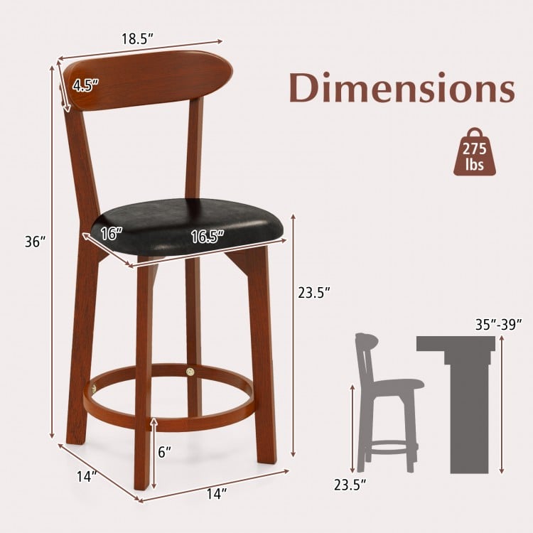 Set of 2 24 Inch Modern Armless Upholstered Cushioned Seat Island Dining Chairs for Kitchen