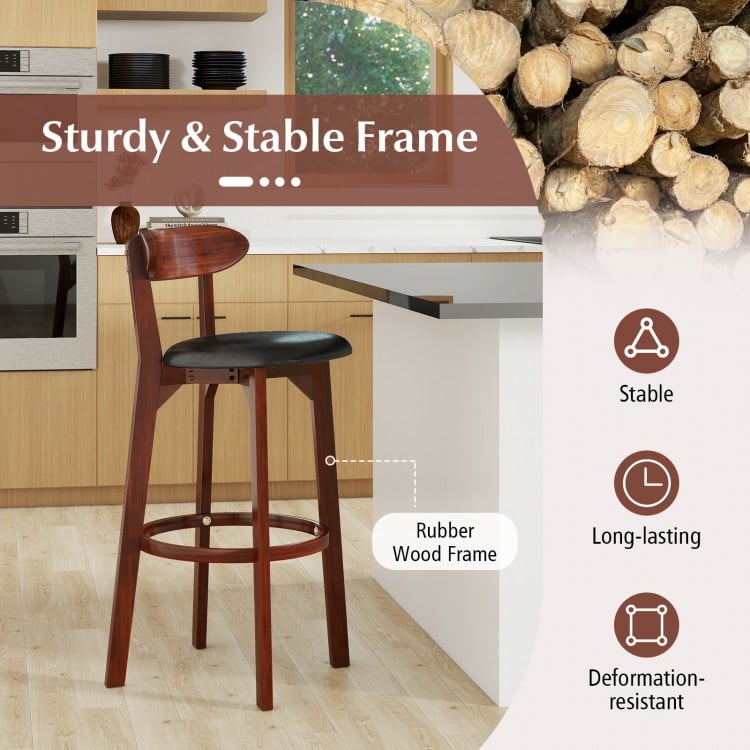 Set of 2 29 Inch Modern Armless Upholstered Cushioned Seat Island Dining Chairs for Kitchen