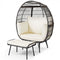 Oversized Egg Chair with Ottoman and Soft Cushions