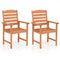 Outdoor Wooden Dining Chairs with Inclined Backrests and Slatted Seats