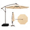 10 Feet Cantilever Umbrella with 32 LED Lights and Solar Panel Batteries