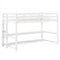Twin Size Loft Bed with Storage Shelves Full-length Guardrails and Ladder-White