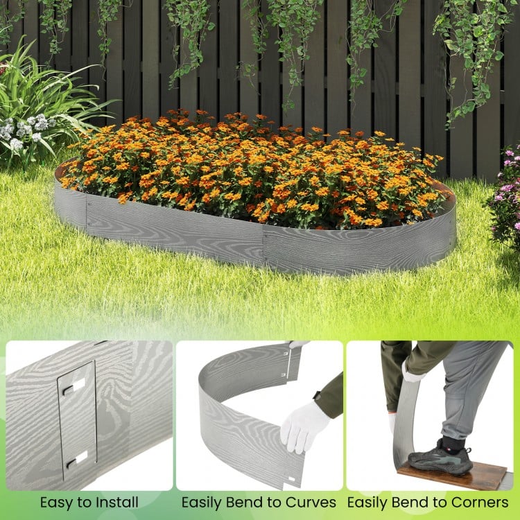 6-Pack 20 FT Galvanized Metal Landscape Edging for Lawn Yard