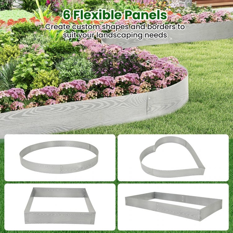 6-Pack 20 FT Galvanized Metal Landscape Edging for Lawn Yard