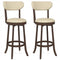 30.5 Inch Bar Height Chairs Set of 2 Swivel High Barstool with Padded Seat and Backrest-Brown