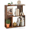 3-Tier Bookshelf with Display Shelf for Small Space-Rustic Brown