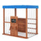 Kids Gas Station Playhouse with Gas Refueling Guns for Aged 3+-Brown