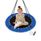 40 Inches Saucer Tree Swing Round with Lights for Kids and Adults-Blue