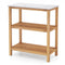 3-Tier Garden Potting Bench Table with Marble-Like Countertop