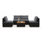 5 Piece Outdoor Furniture Set with Solid Tabletop and Soft Cushions-Gray